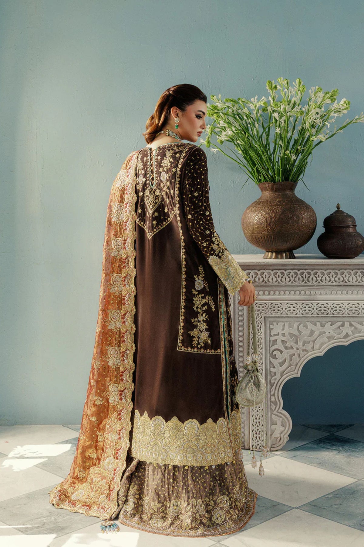 Premium bridal couture outfit with handcrafted detailing