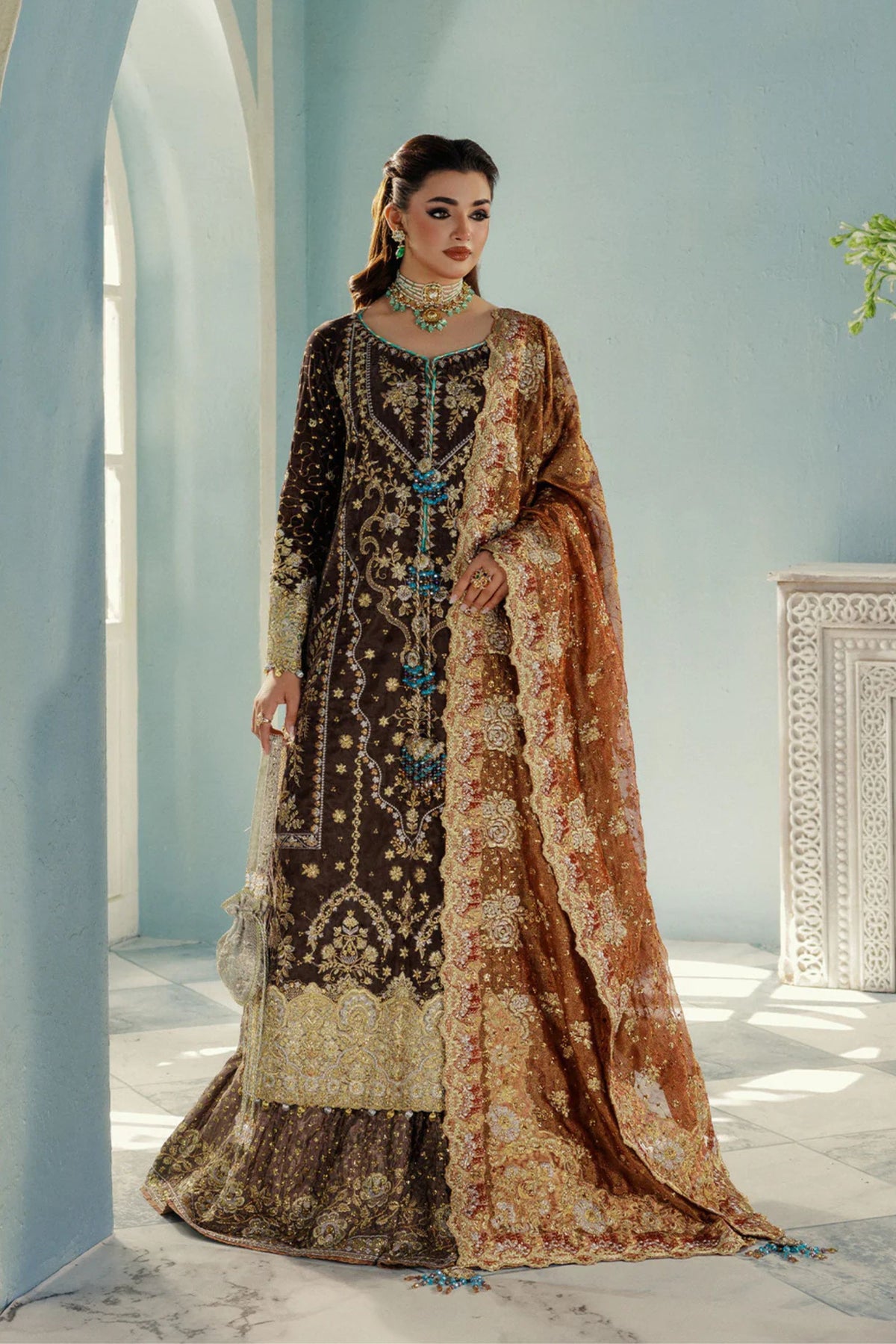 Premium bridal couture outfit with handcrafted detailing