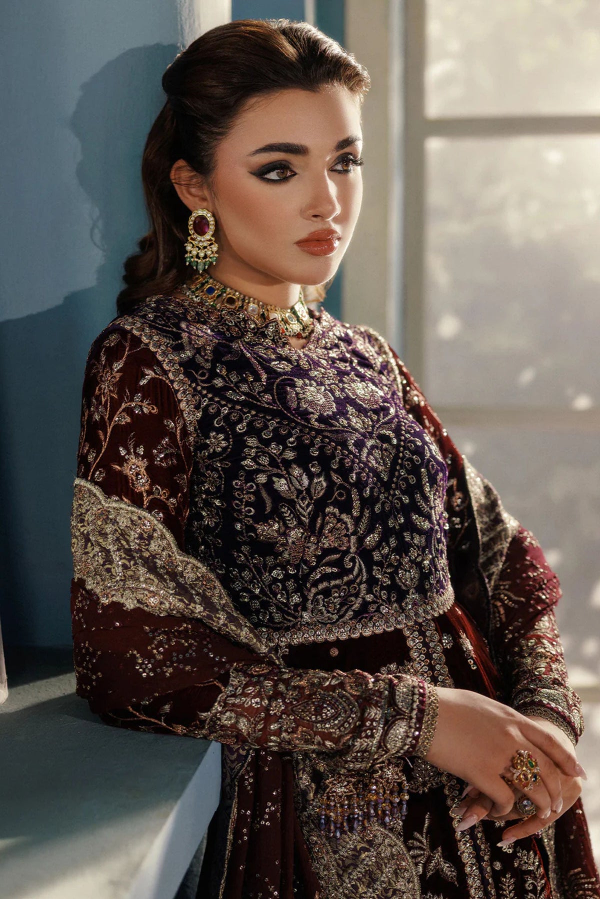 Luxury Pakistani bridal dress with heavy hand embroidery