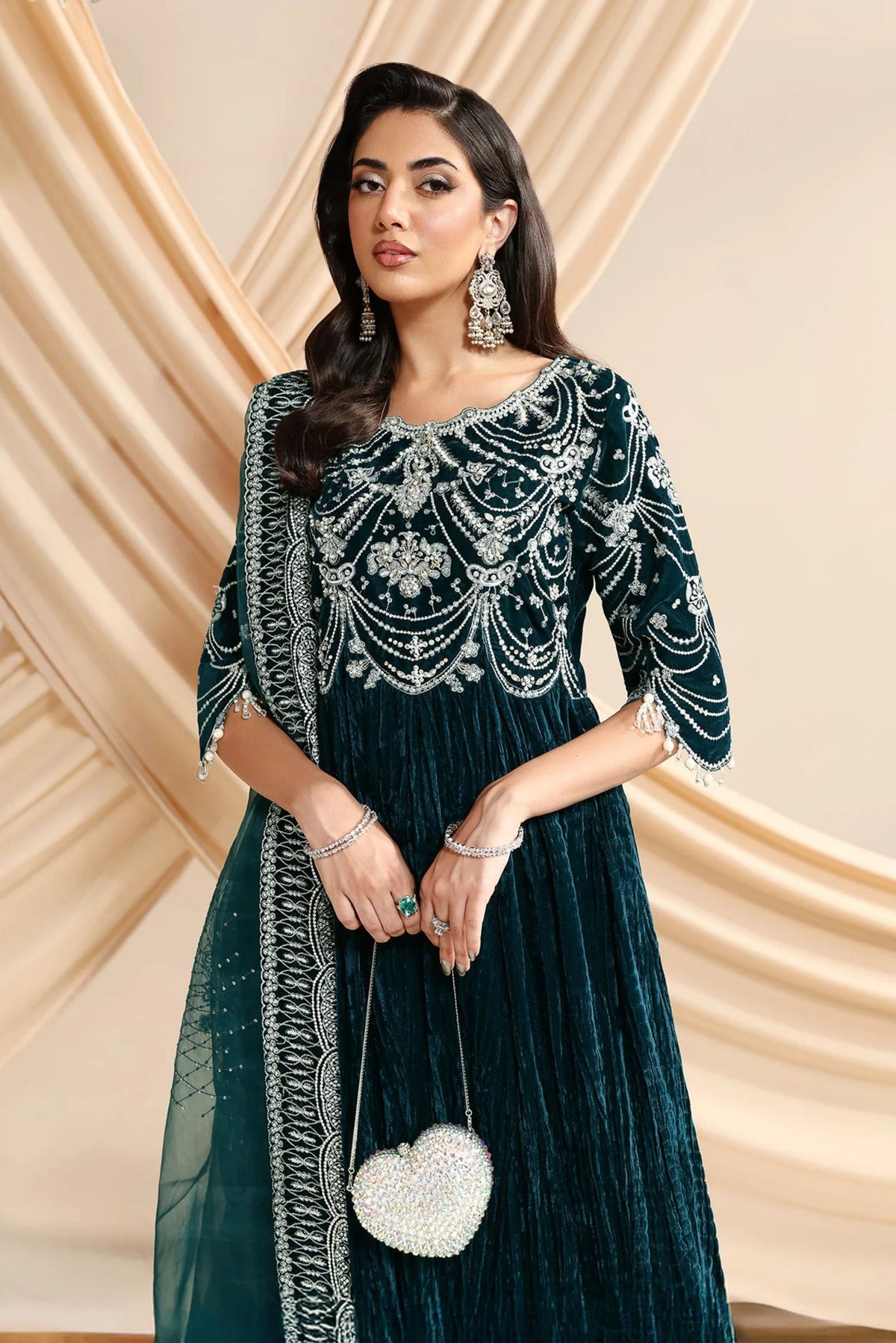 Embroidered Anarkali Suit for Wedding Guests in UK