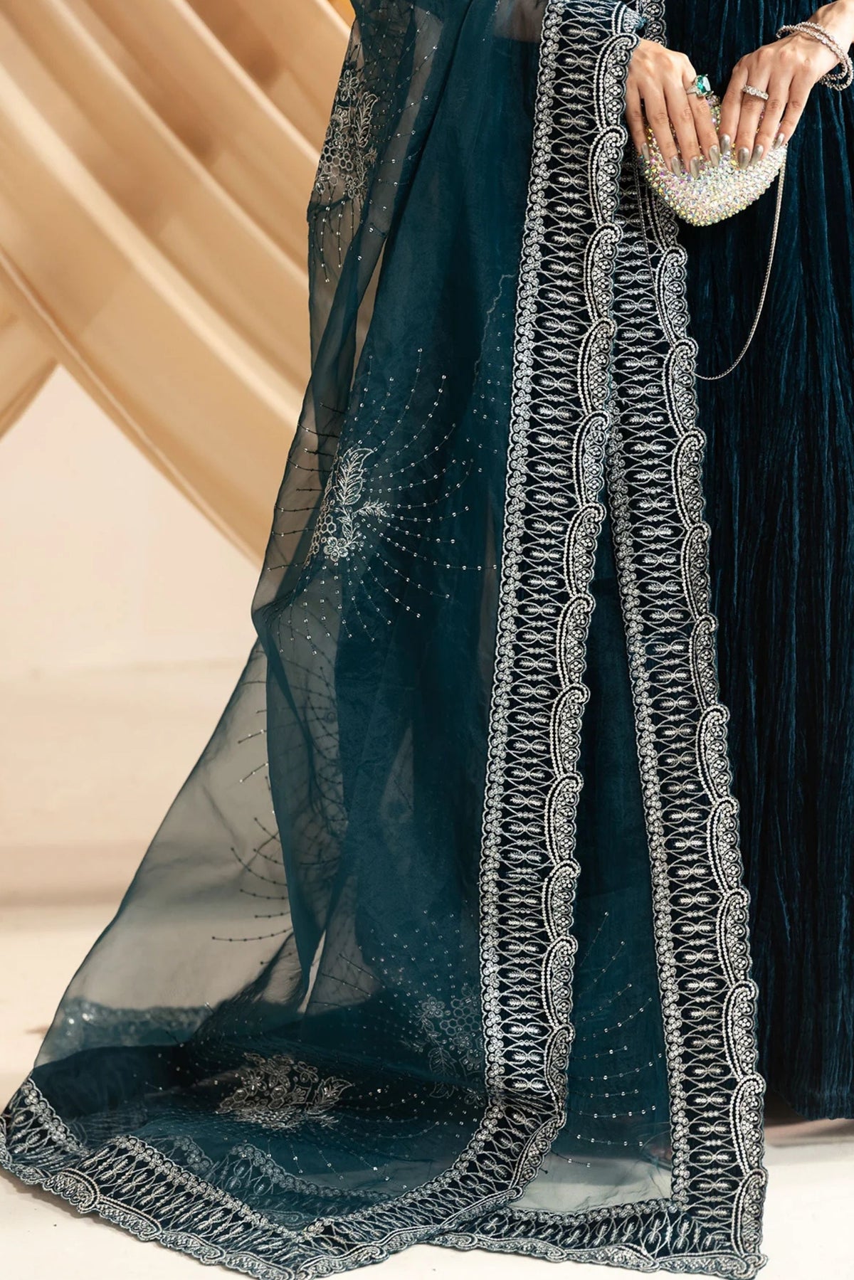 Party Wear Velvet Wedding Guest Dress