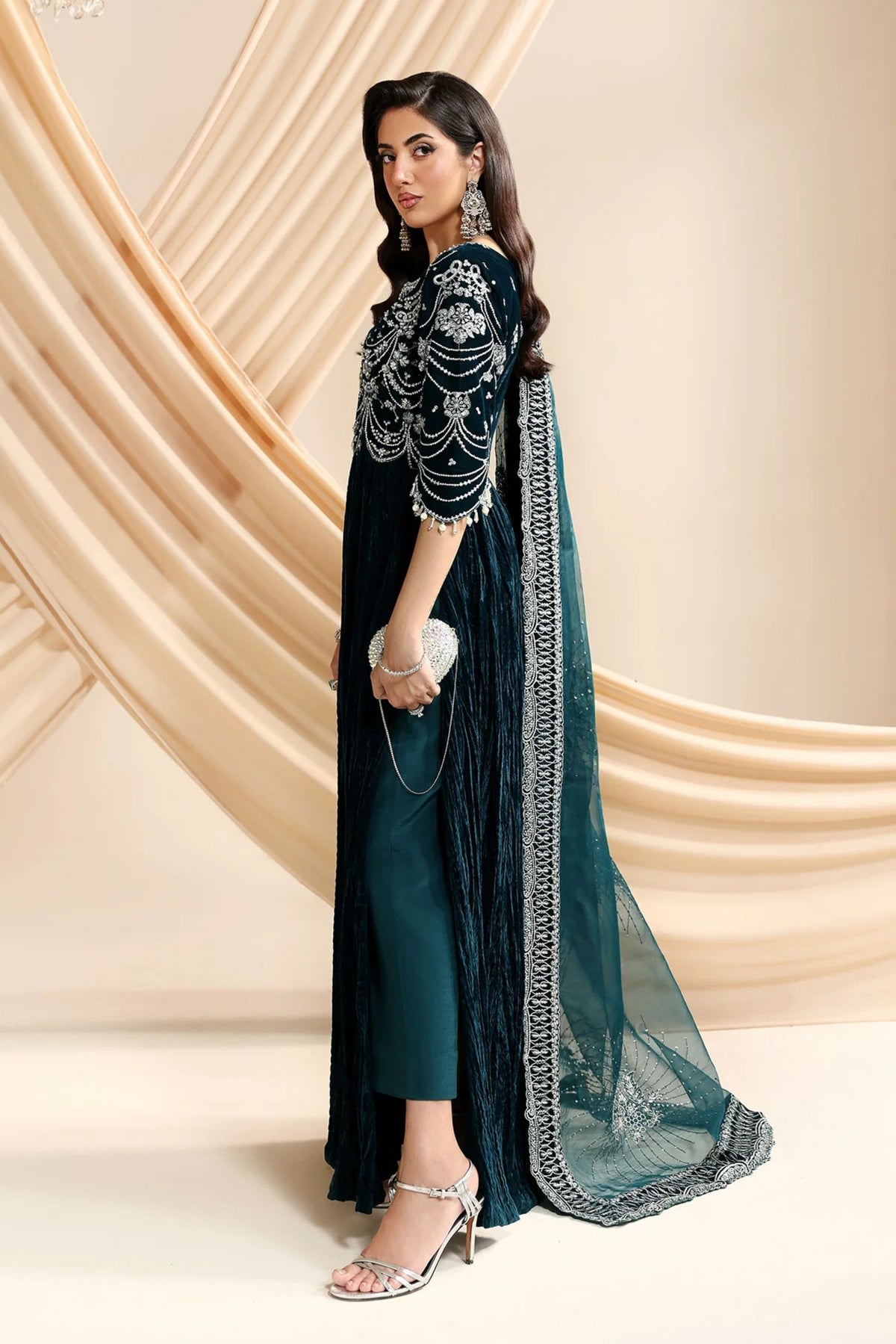 Embroidered Anarkali Suit for Wedding Guests in UK