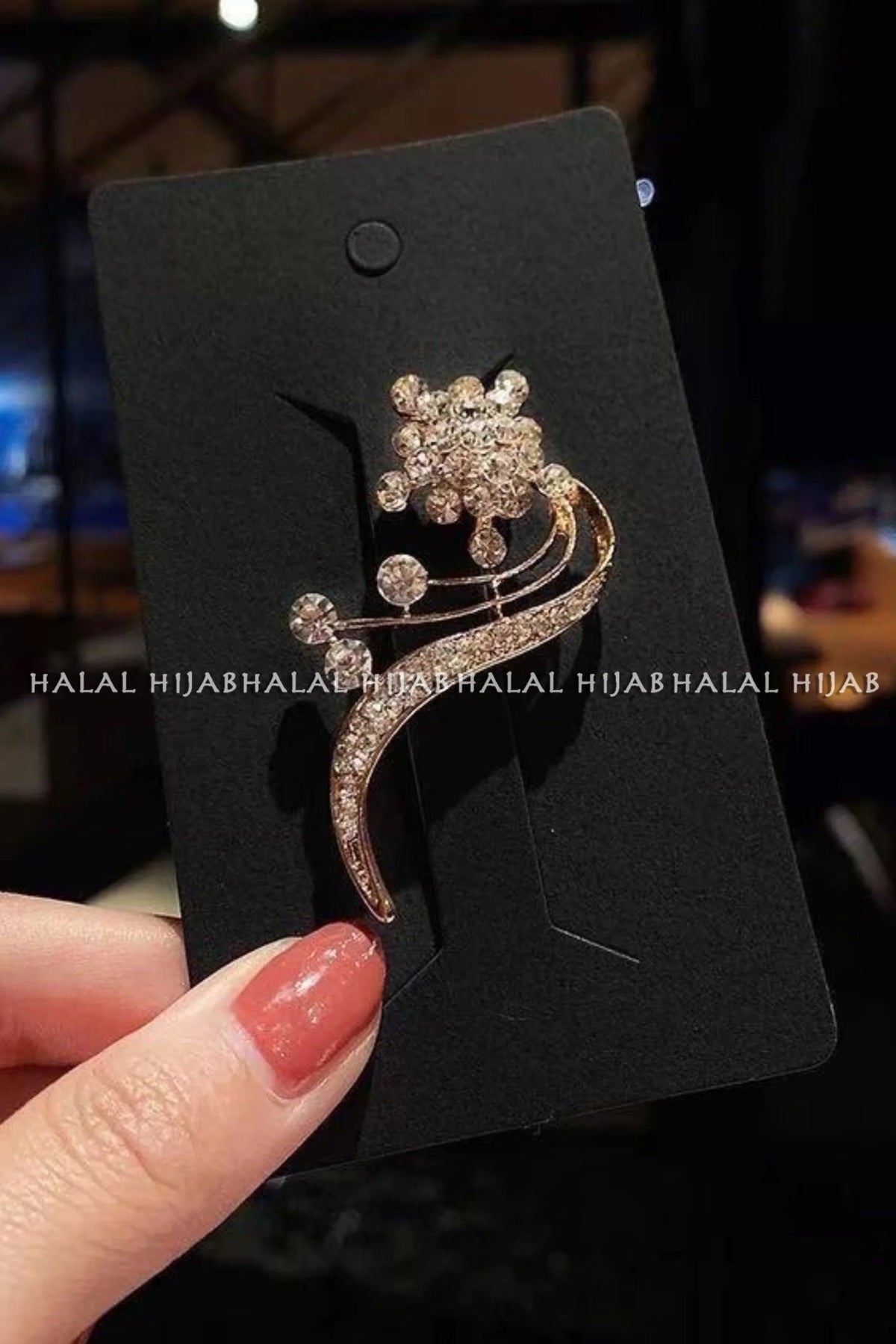 Silver Stone Fancy Hijab Brooch