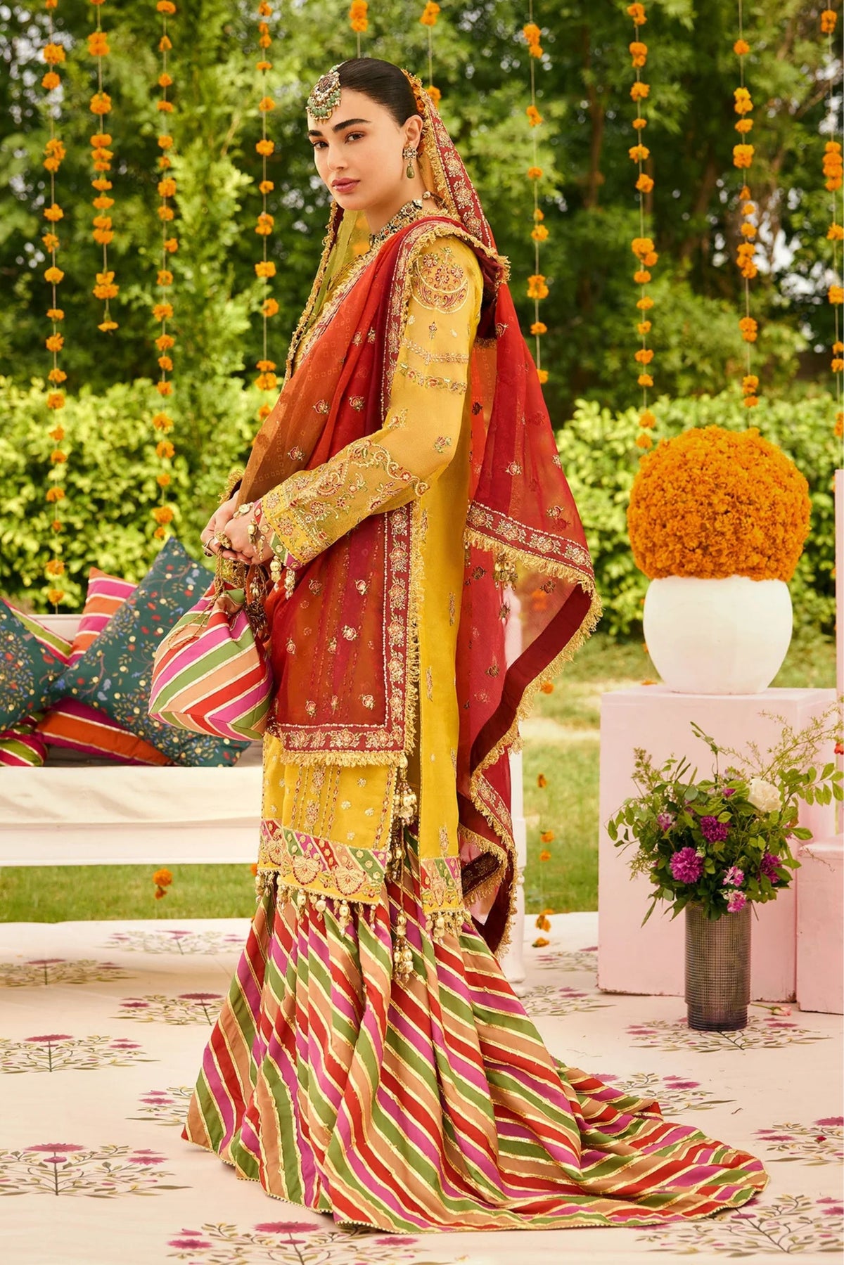 Traditional Pakistani Dholki Gharara
