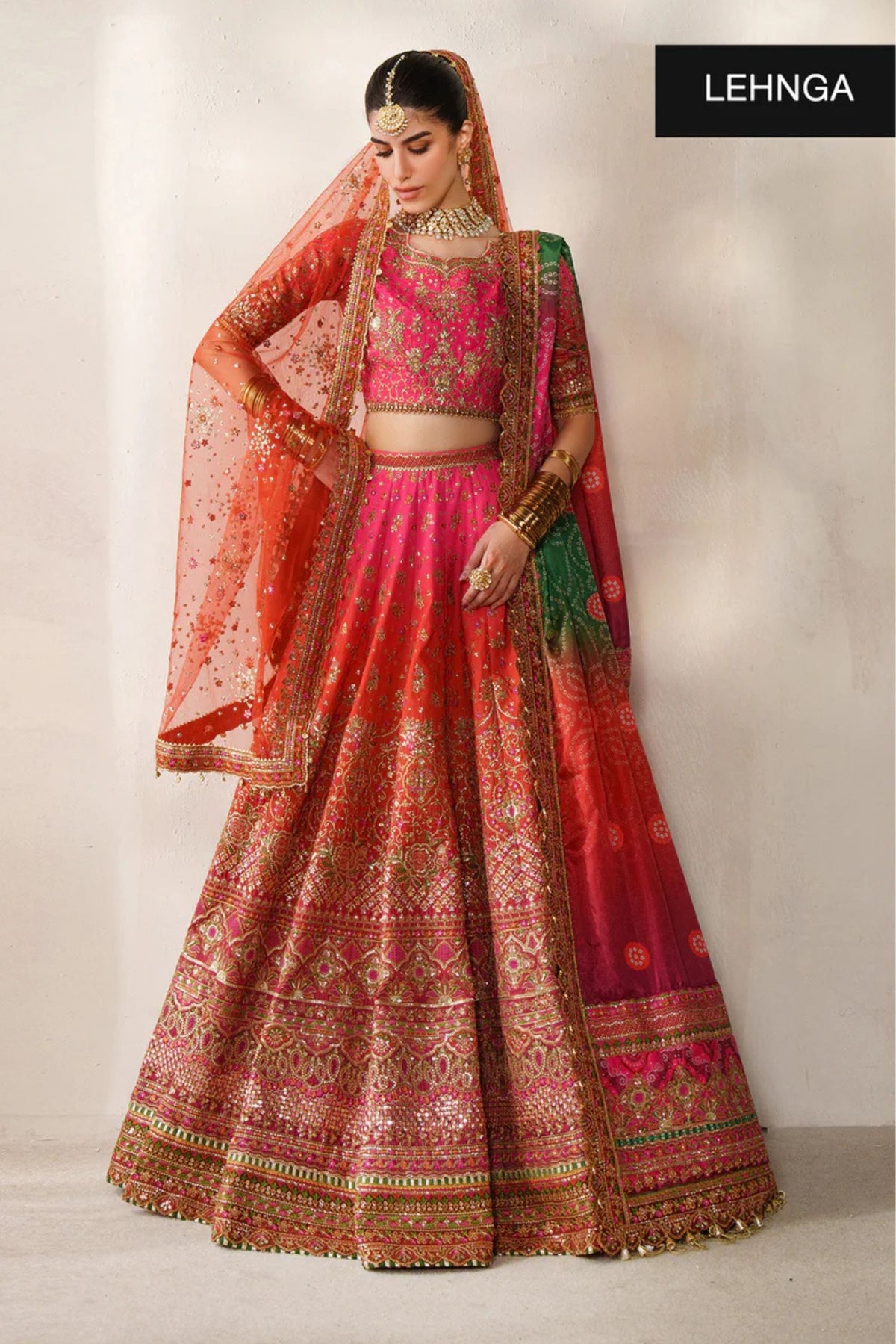 Yellow mehndi dress for women – traditional Pakistani wedding outfit