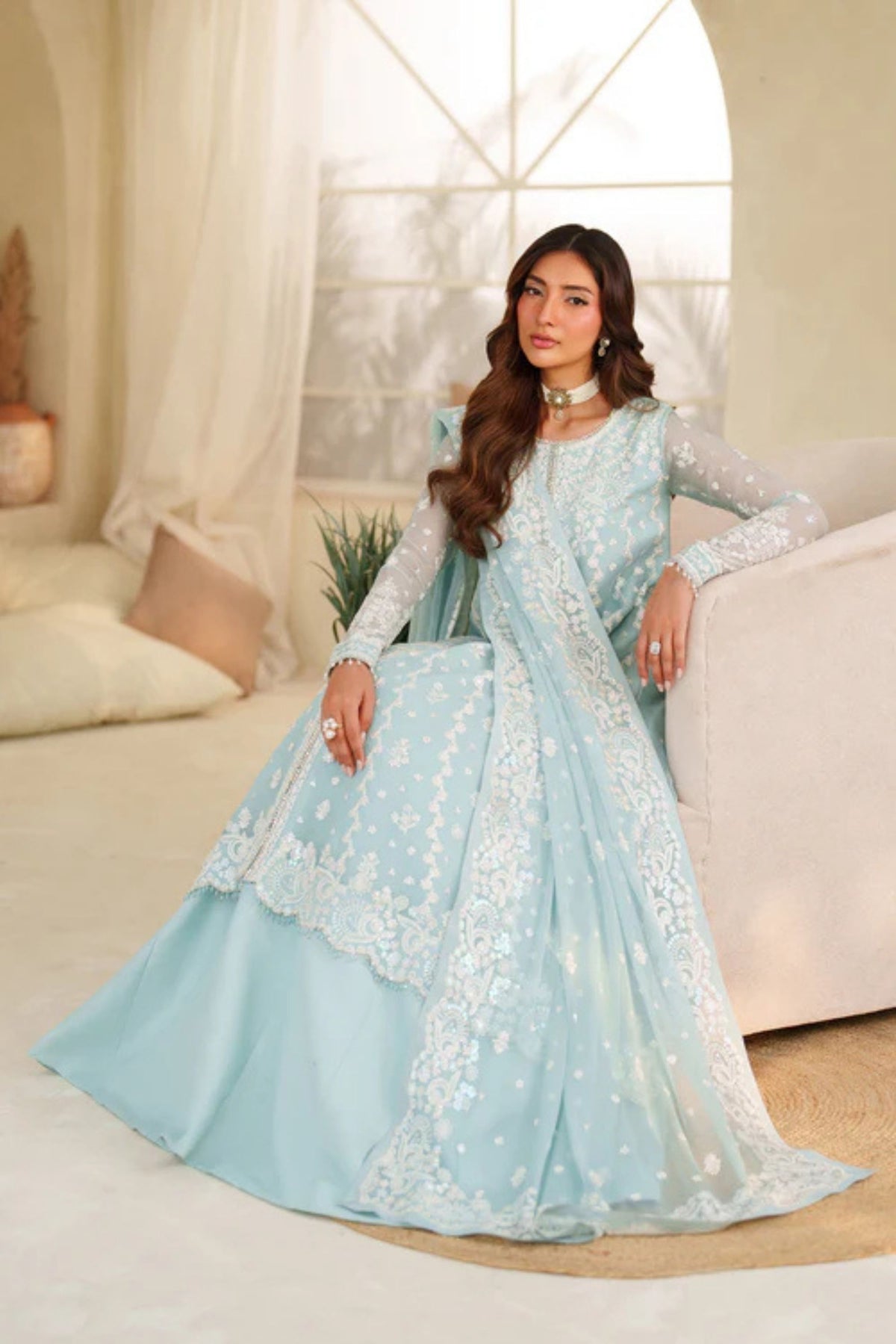 Chiffon Embroidered Party Dress