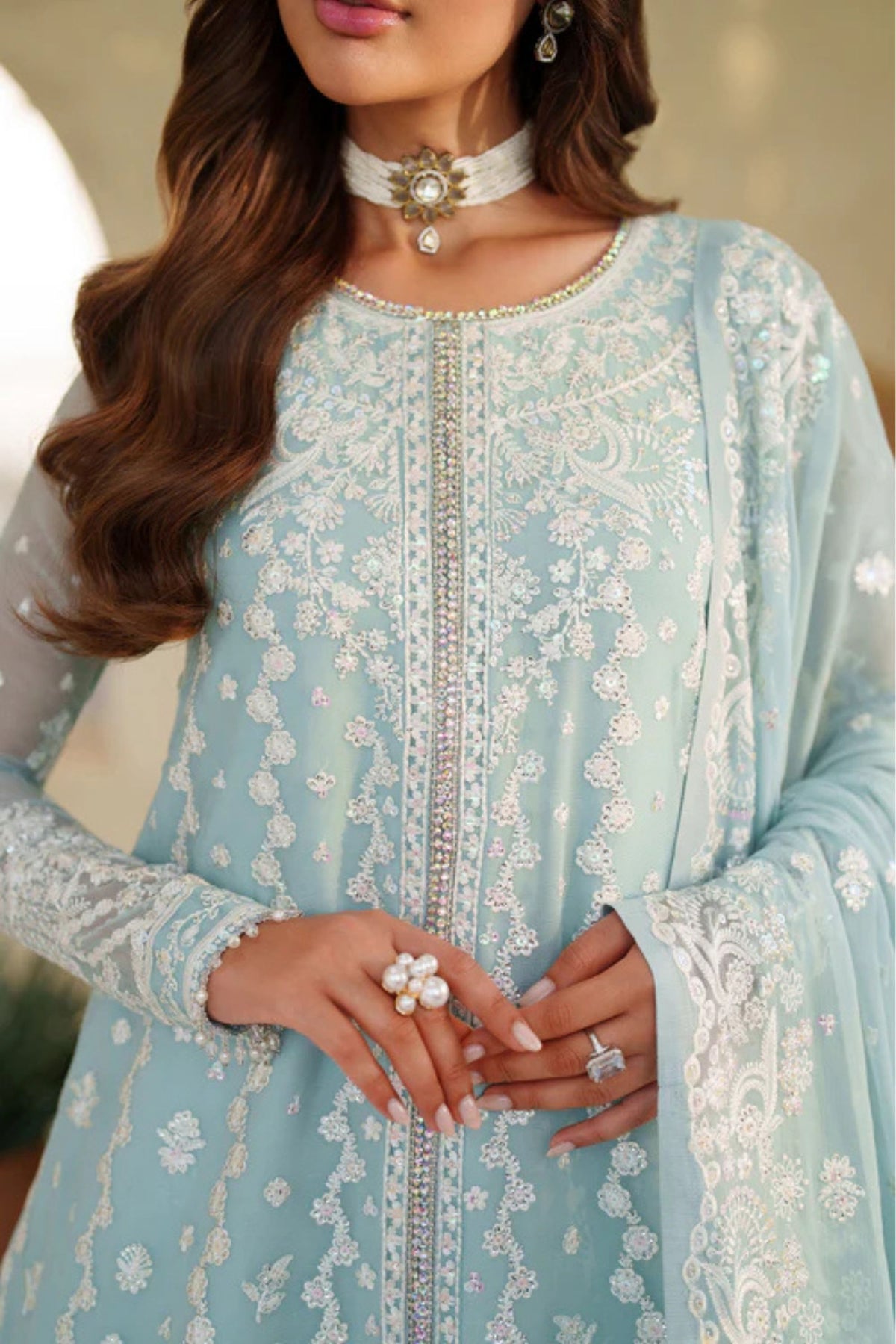 Chiffon Embroidered Party Dress