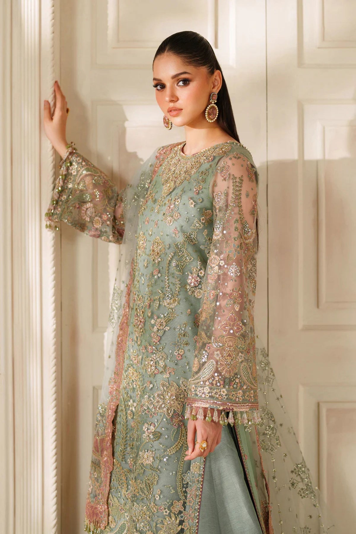 Gorgeous Net Embroidered Bridal Outfits
