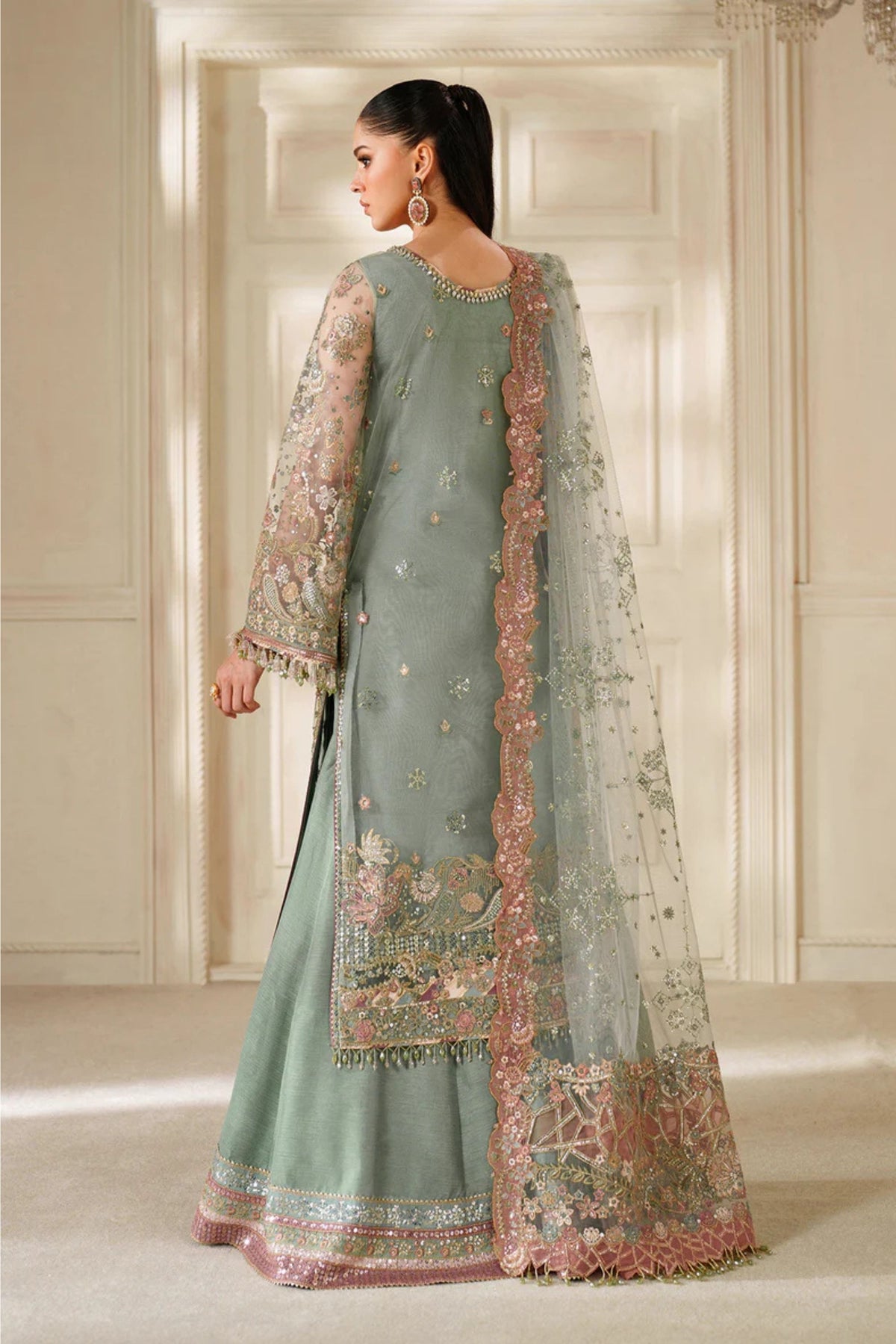 Gorgeous Net Embroidered Bridal Outfits