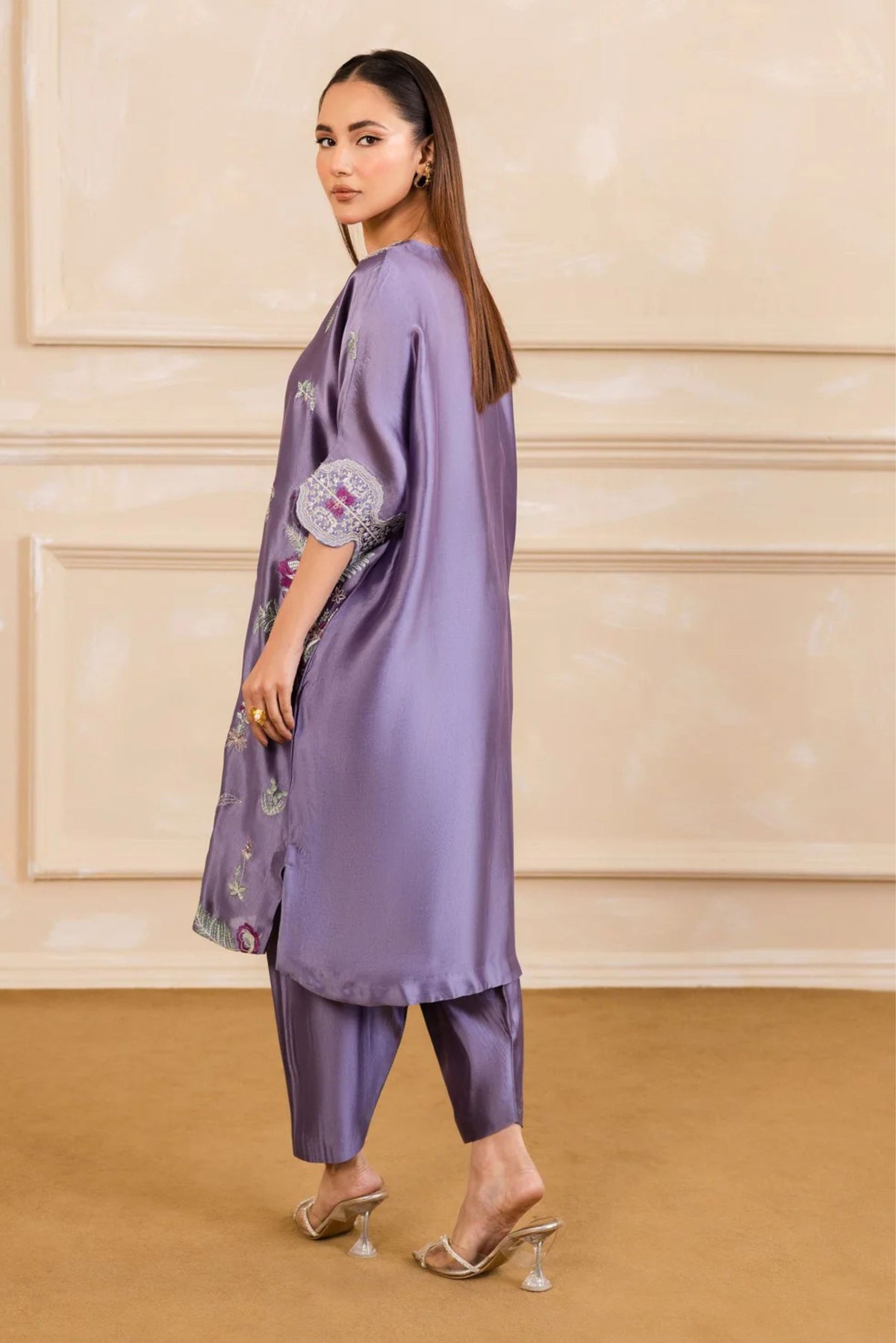 Light Purple Organza Silk Suit