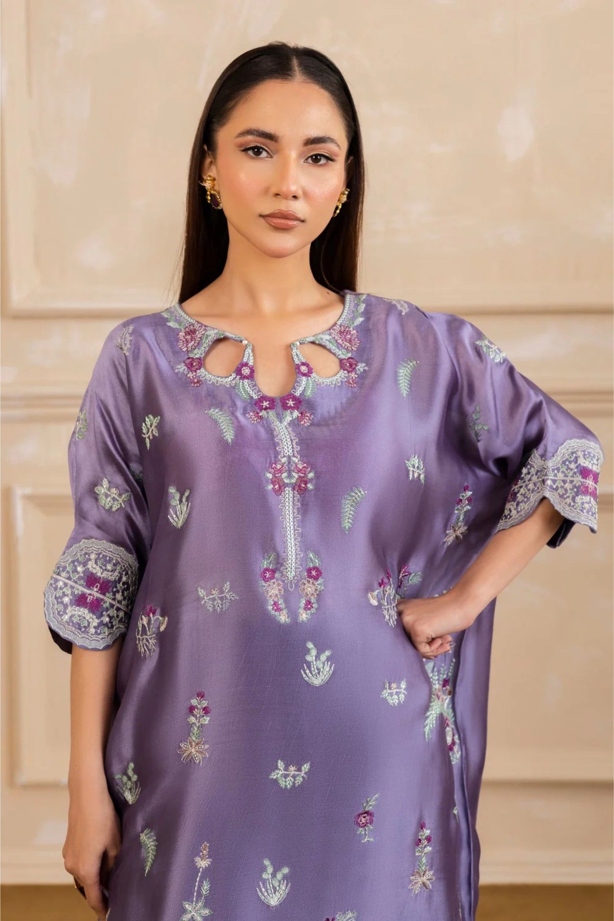 Light Purple Organza Silk Suit