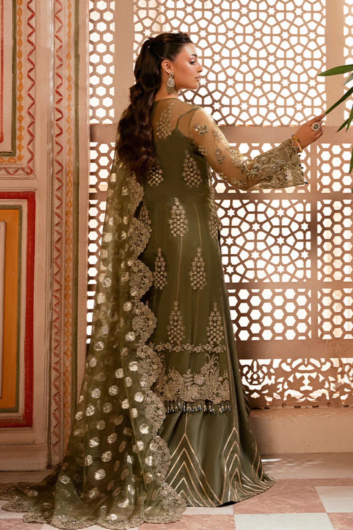 Green mehndi wear dress