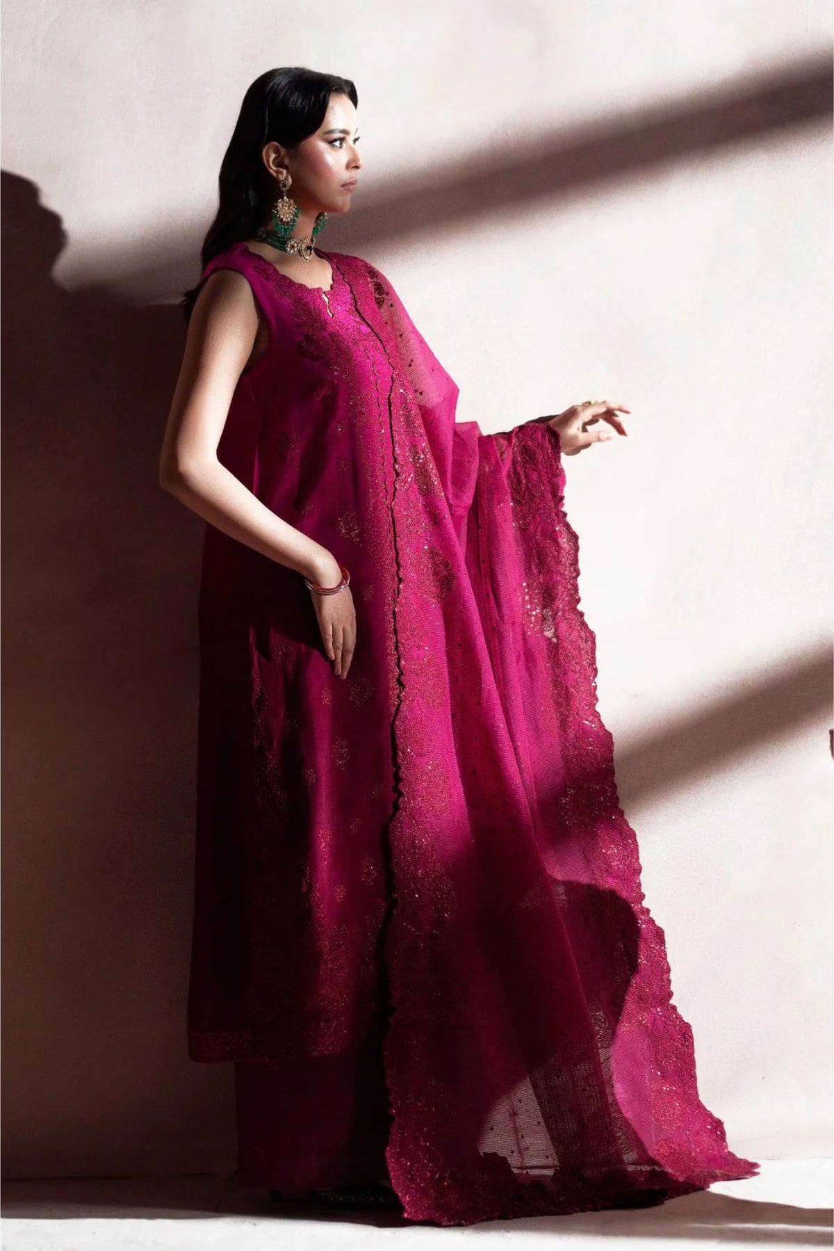 Magenta Pakistani 3PC Suit