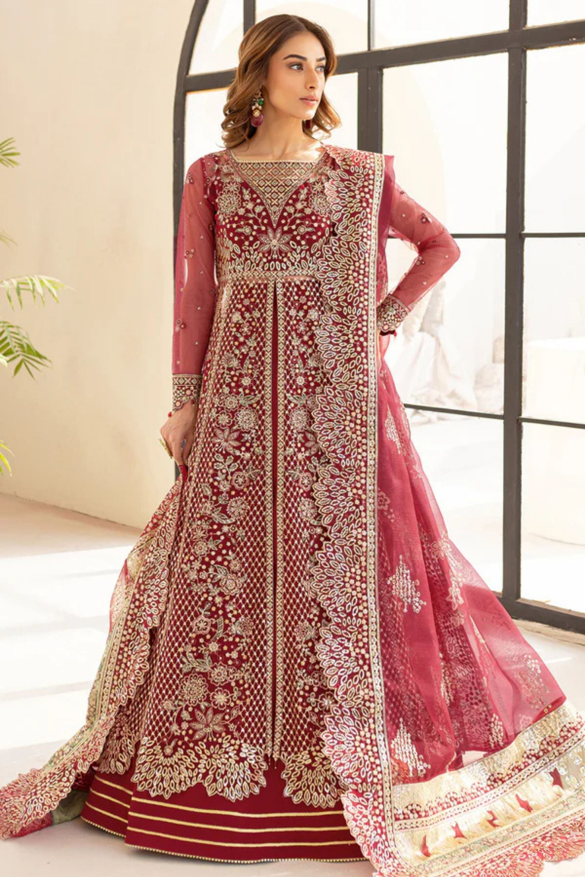 Stylish embroidered dress for wedding guests