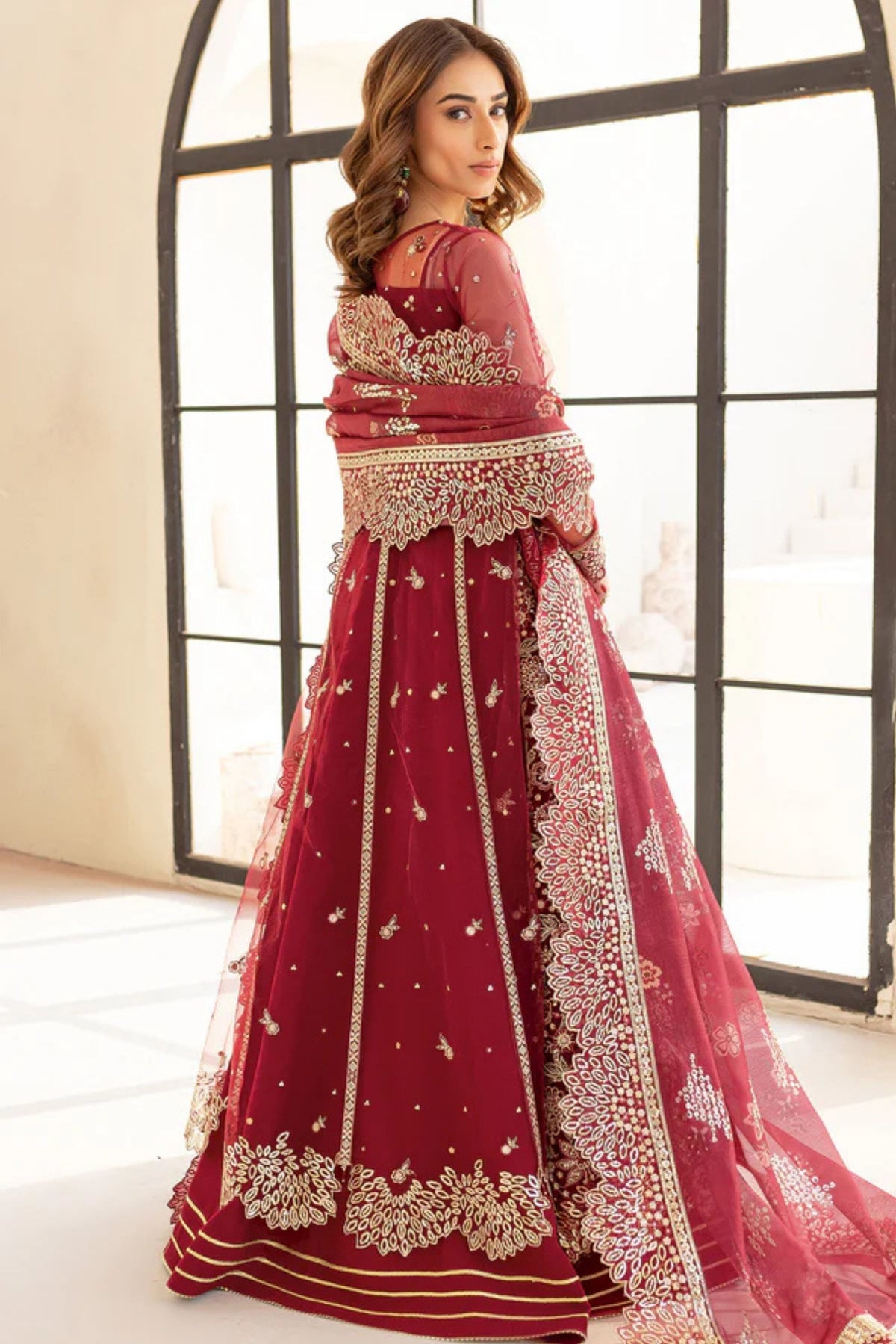 Stylish embroidered dress for wedding guests