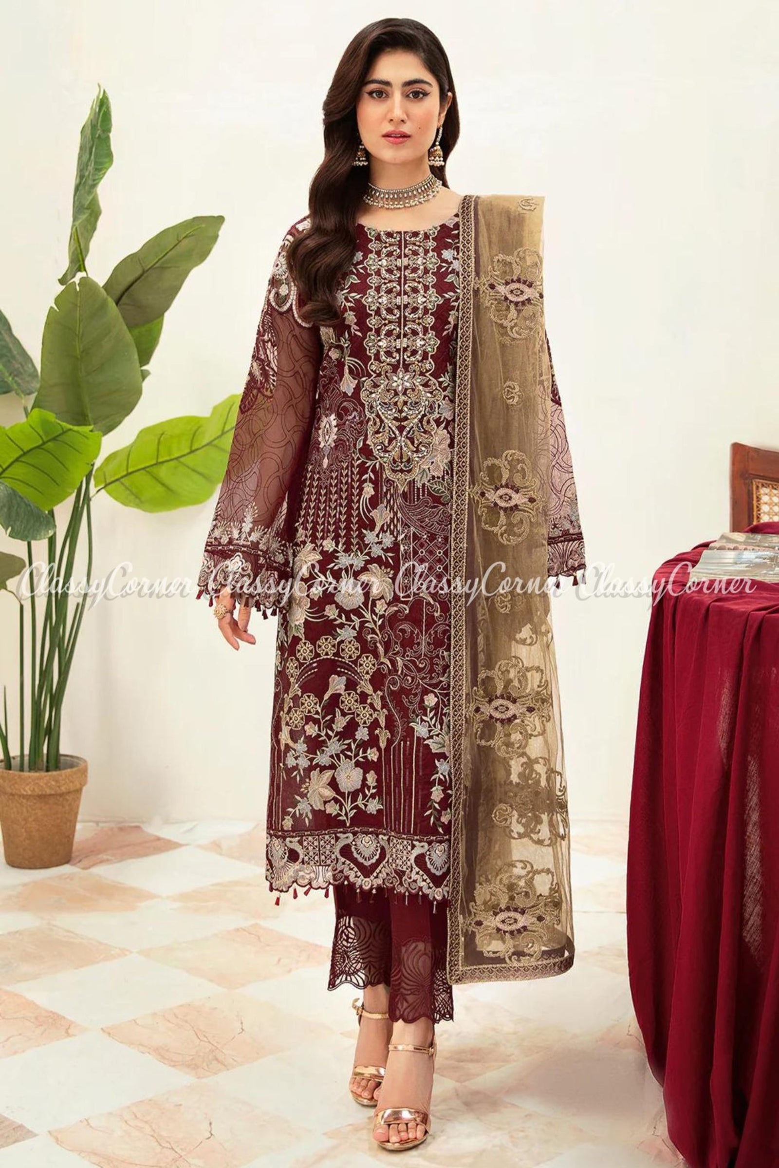 Pakistani party wear suits for weddings