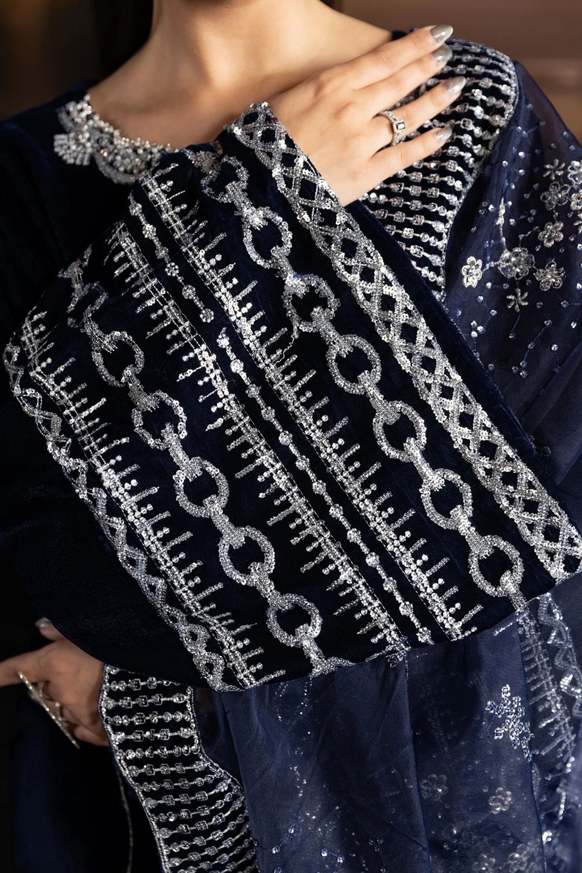 Beautiful Velvet Wedding Guest Outfit