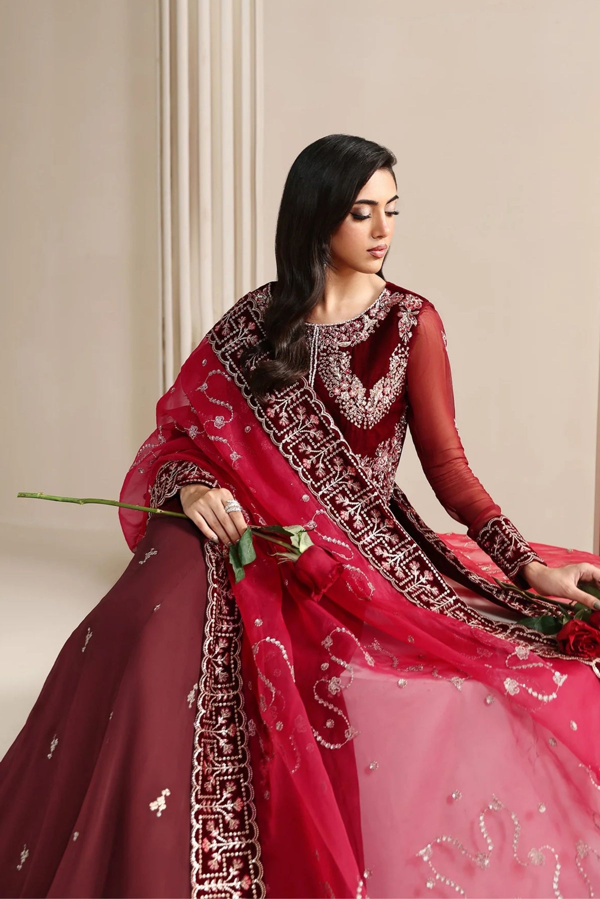Traditional Pakistani Anarkali Gown