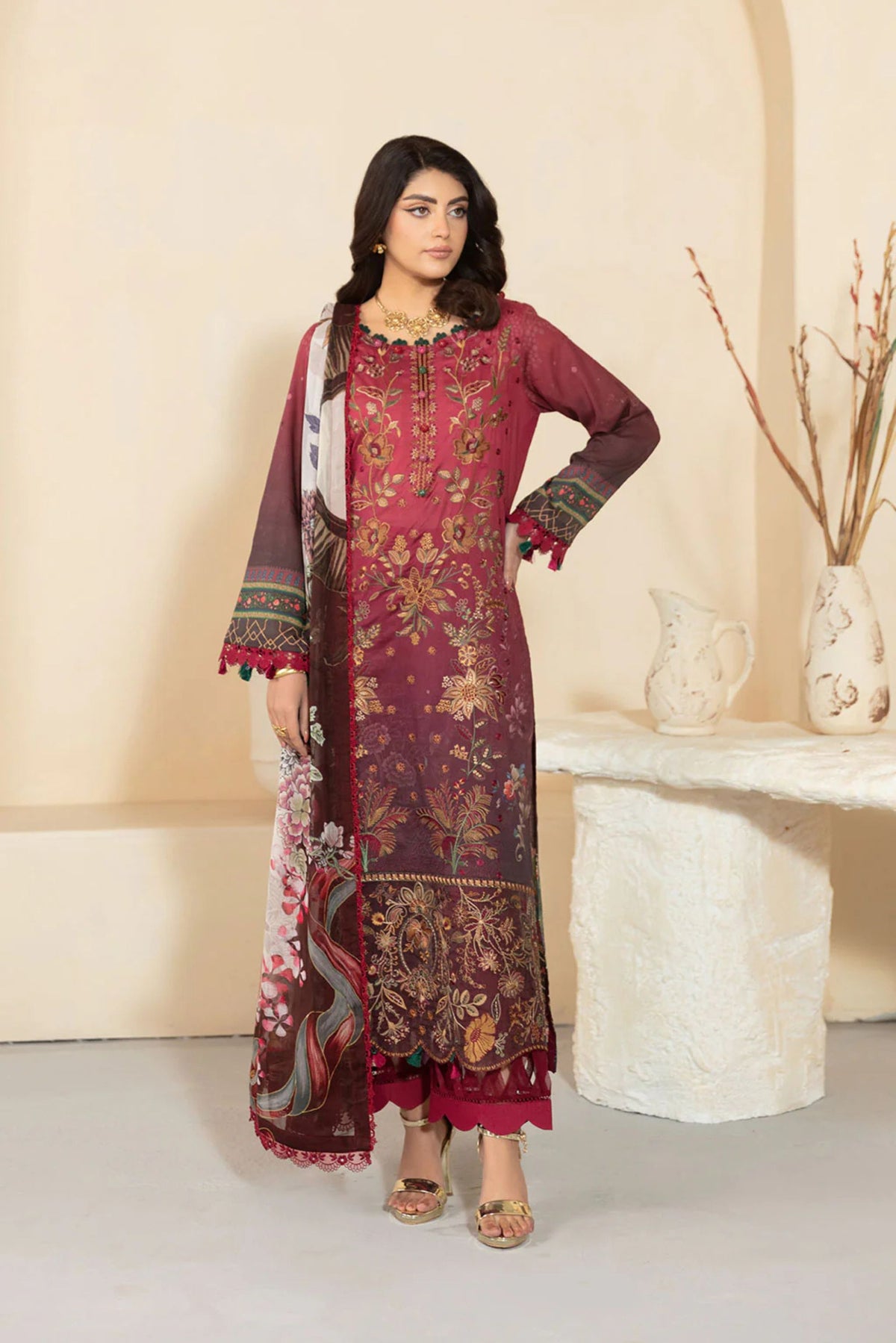 Desi Pakistani Semi Formal Suits 