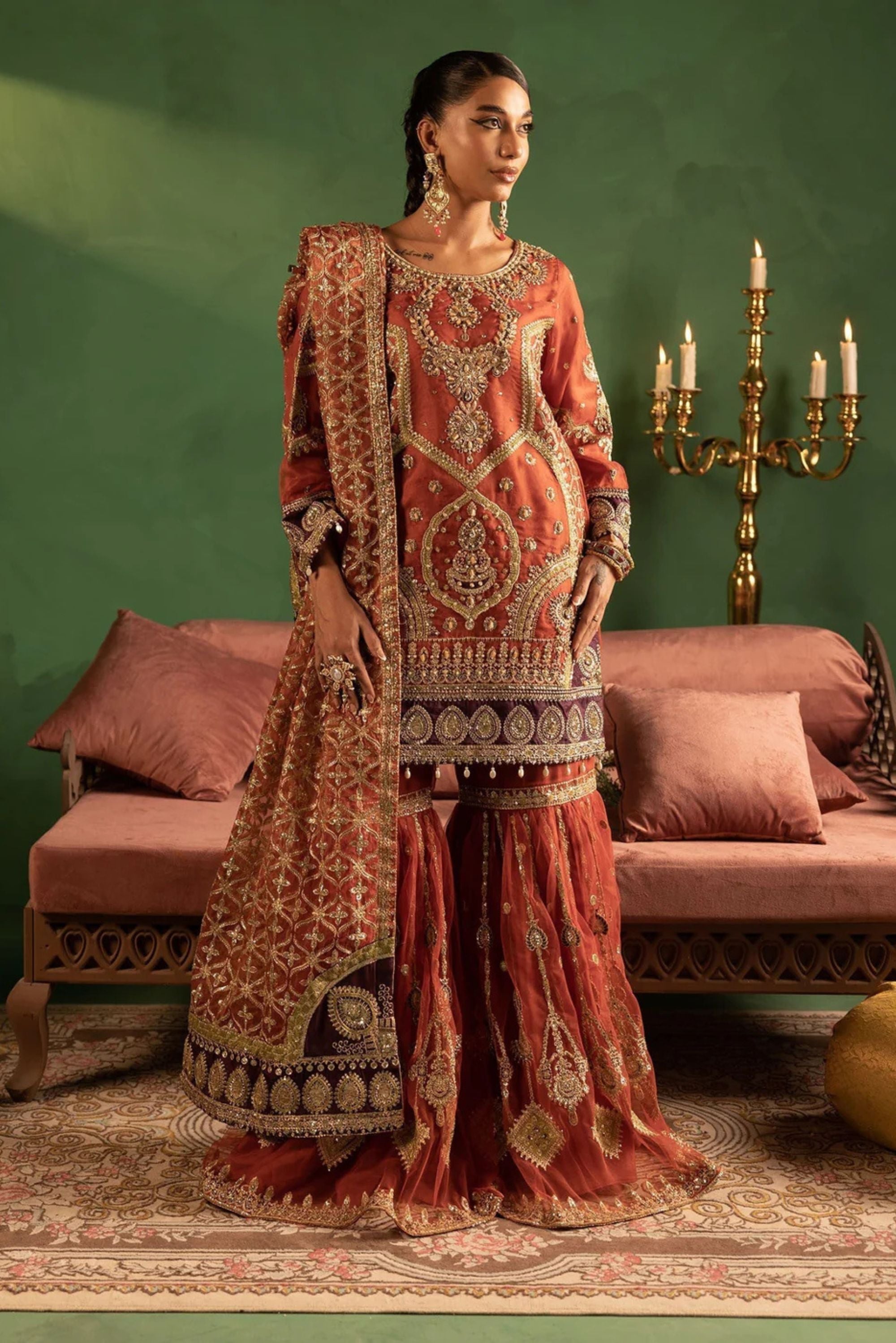 Pakistani Mehndi Night Gharara Outfit In Australia