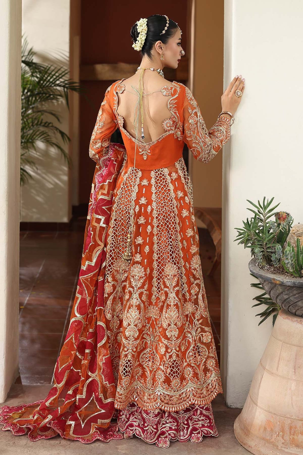 Pakistani Mehndi Night Gown Dress For Ladies