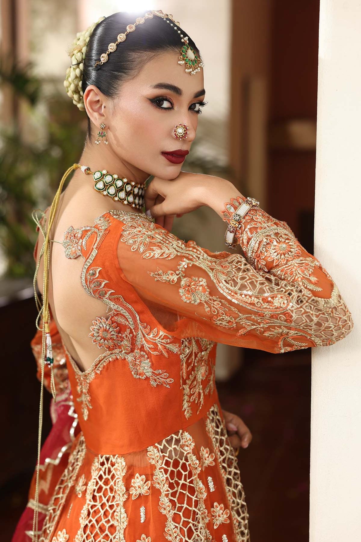 Pakistani Mehndi Night Gown Dress For Ladies