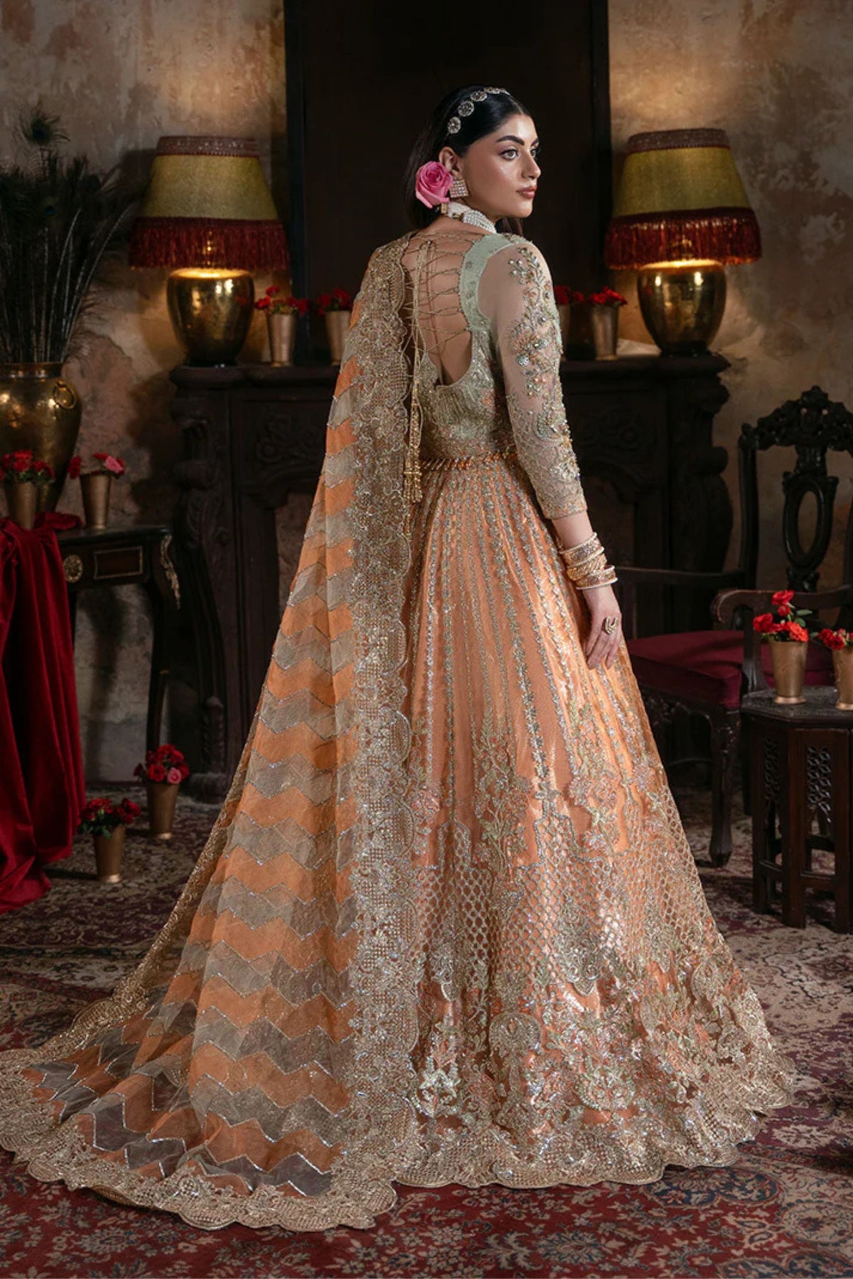 Pakistani Net Embellished Sangeet Outfit