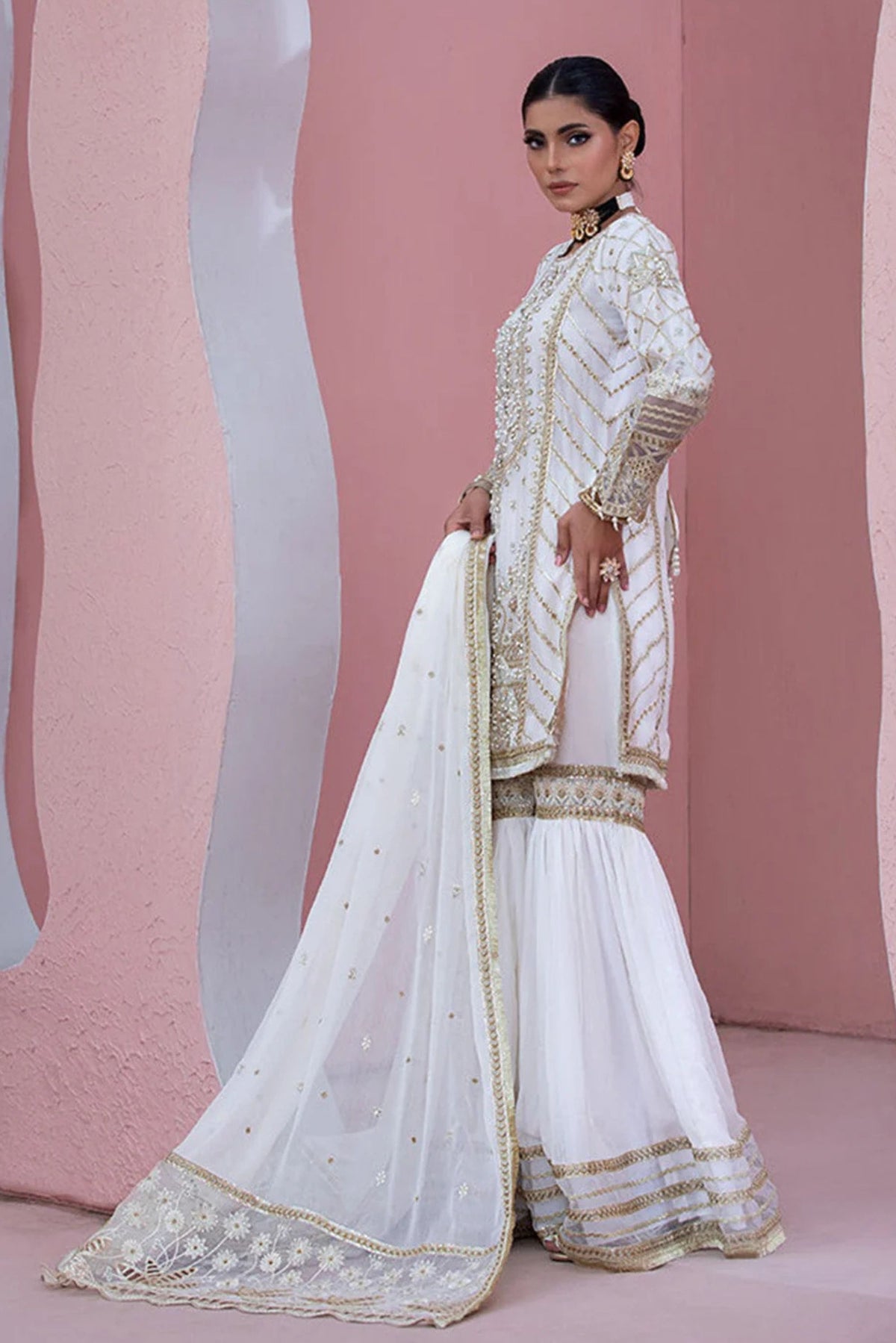 Pakistani Wedding Gharara Suit For Ladies
