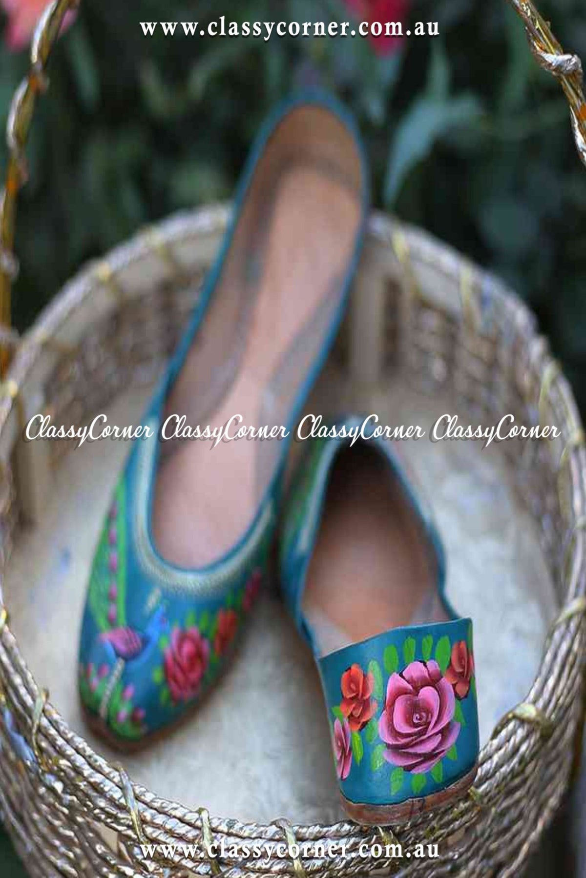 Zinc Printed Leather Khussa - Classy Corner
