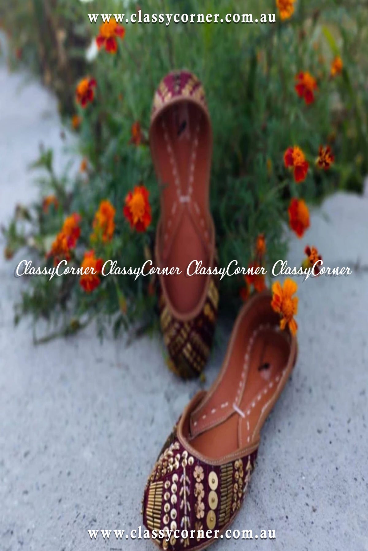 Plum Wedding Wear Khussa - Classy Corner