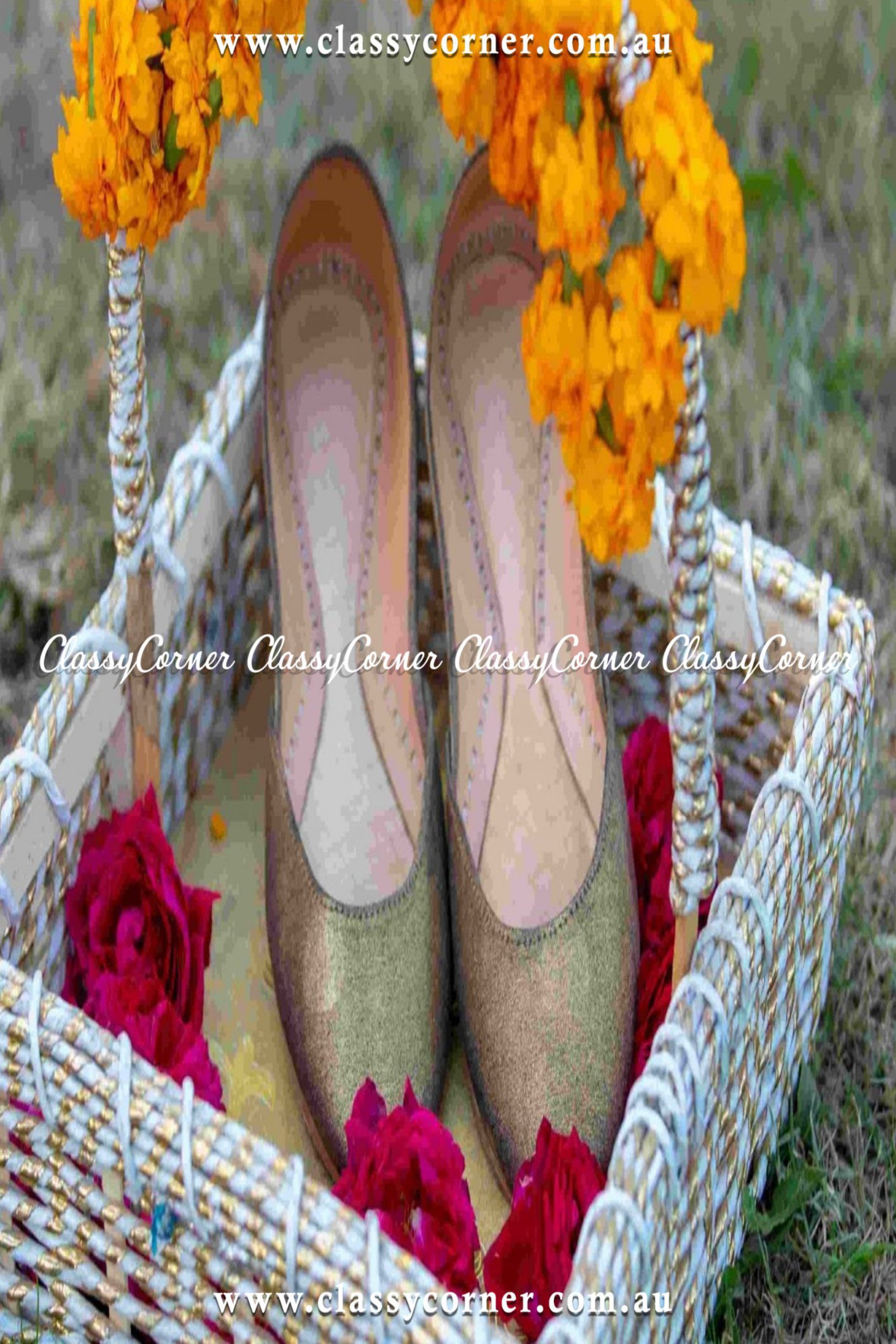Golden Formal Khussa - Classy Corner