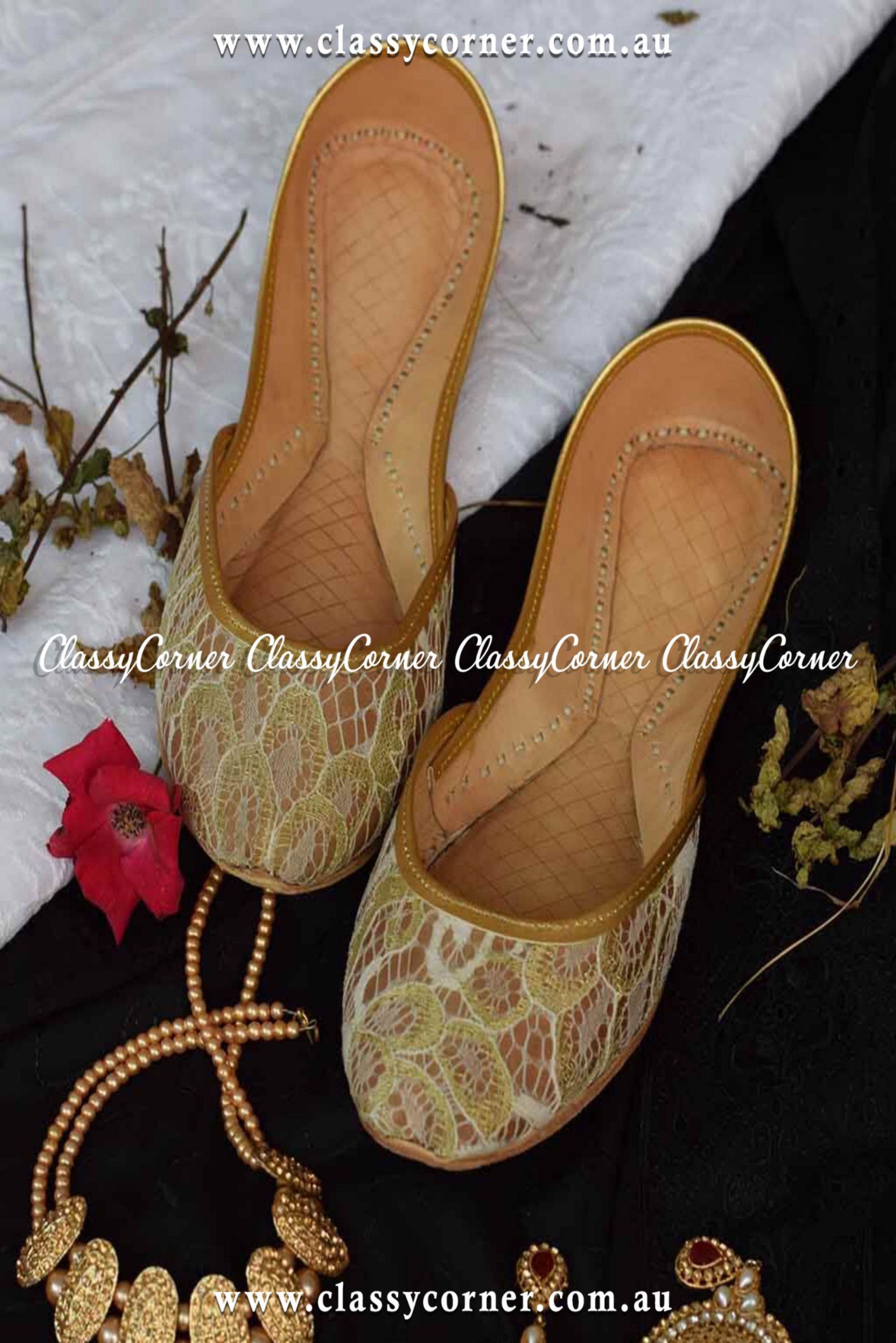 Printed Silk Formal Wear Khussa - Classy Corner