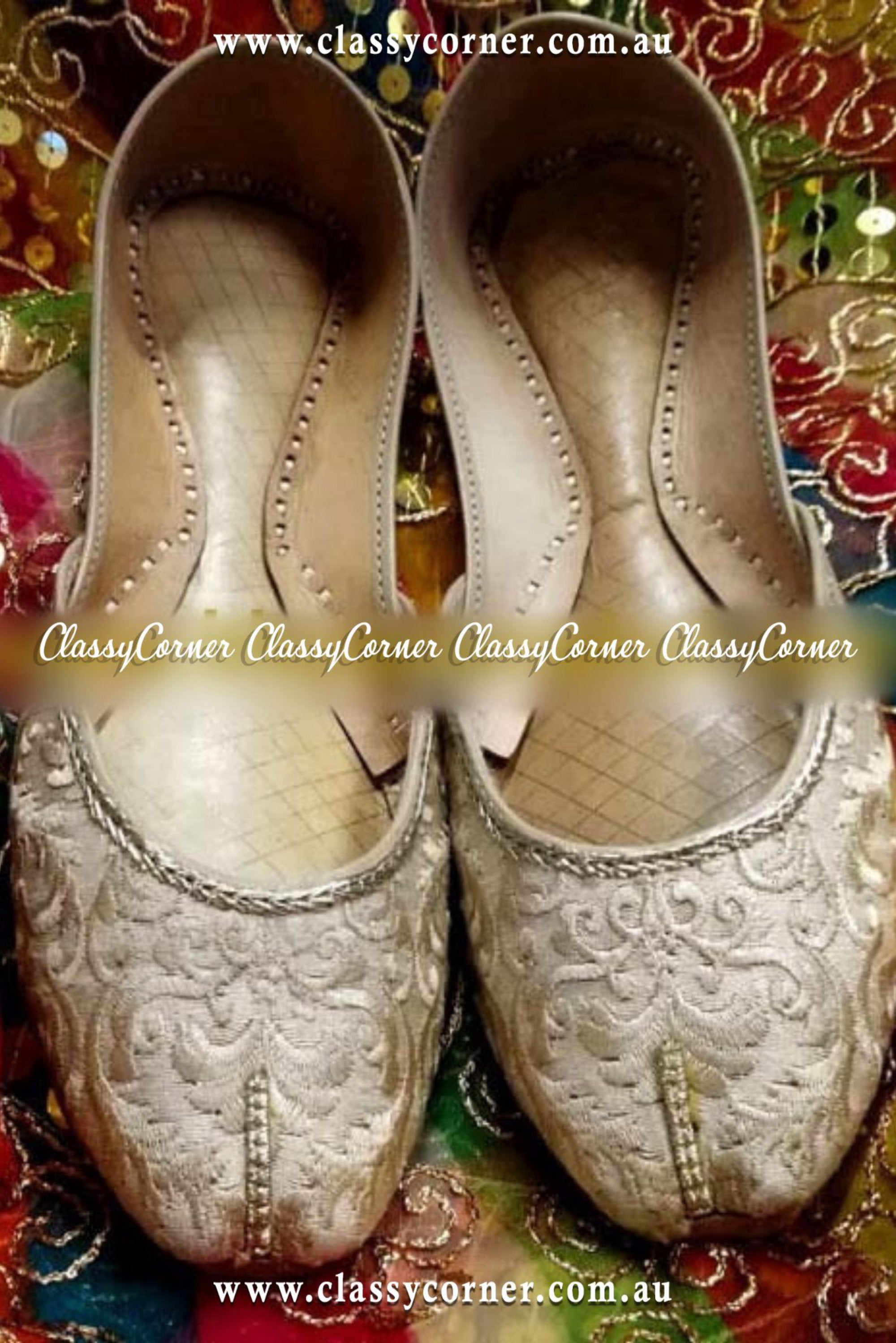 Light Golden Bridal Khussa - Classy Corner