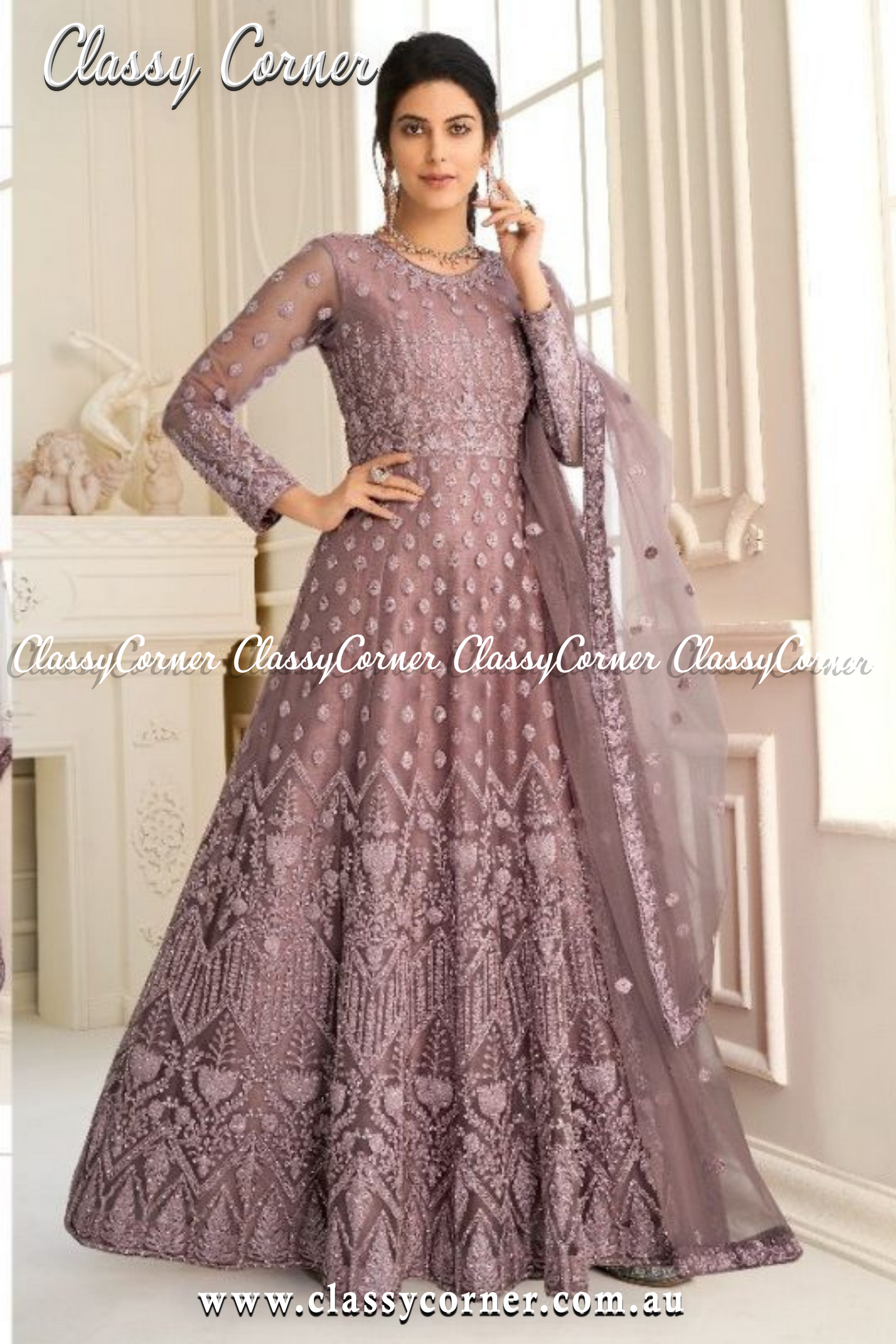 Light Dusty Mauve Gown - Classy Corner